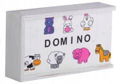 Lean-toys Domino Dřevěné Zvířátky Hra Pro Děti