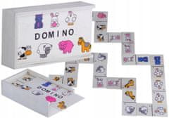 Lean-toys Domino Dřevěné Zvířátky Hra Pro Děti