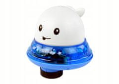 Lean-toys Velryba Stříkající Vodou S Podstavcem Hračka Do Koupele Bílá