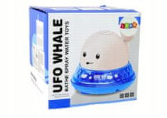 Lean-toys Velryba Stříkající Vodou S Podstavcem Hračka Do Koupele Bílá