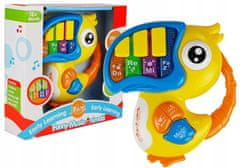 Lean-toys Pianinko Organky Do Re Mi Papoušek Žlutý