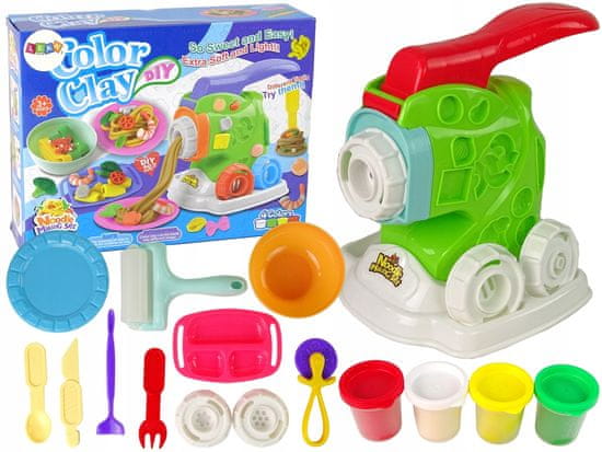 Lean-toys Zestaw Ciastolina Maszynka Do Robienia Makaronu Akcesoria