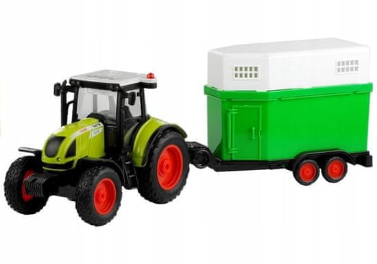 Lean-toys Traktor S Koňským Přívěsem Pohon Zvuk 1:16