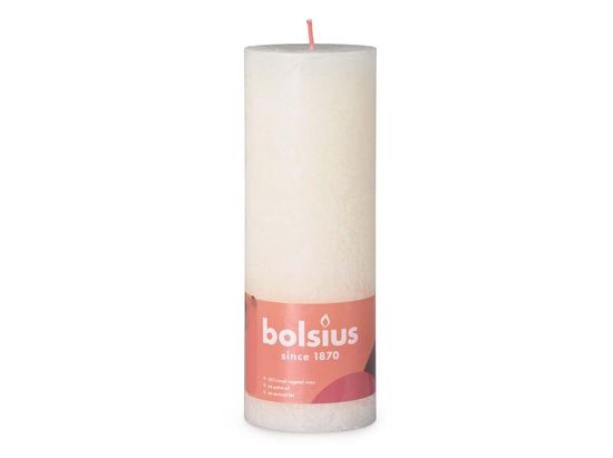 Bolsius Rustic Shine Válec 68x190mm Soft Pearl, krémová svíčka