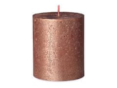 Bolsius Rustic Shimmer Válec 68x80mm Copper, měděná svíčka