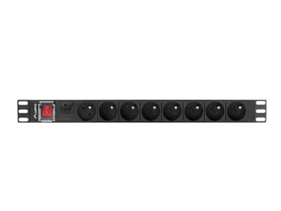 Lanberg POWER DISTRIBUTION UNIT (PDU) 19" 1U 16A 2M 8X FRENCH OUTLETS BLACK