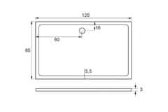 WellMall GLASS ROCKY 120x80x214 Černý Masážní sprchový box obdélníkový s mramorovou vaničkou