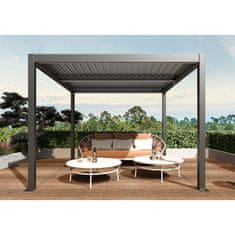 MCW Pergola L46, zahradní pavilon z lamelového roštu, 11cm hliníkový rám, dešťový žlab, 3x4m ~ antracitová barva