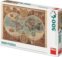 Dino Puzzle Mapa světa r. 1626, 500 dílků