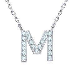 NUBIS Stříbrný náhrdelník s moissanity - písmeno