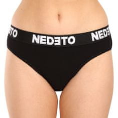 Nedeto 7PACK dámské kalhotky černé (7NKB001) - velikost L