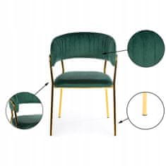 ModernHome Židle Rarity Gold Dark Green