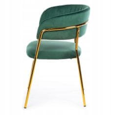 ModernHome Židle Rarity Gold Dark Green