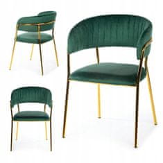 ModernHome Židle Rarity Gold Dark Green