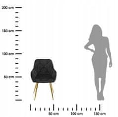 ModernHome Prošívaná Židle Hana Gold Black