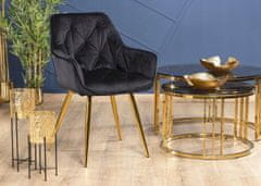 ModernHome Prošívaná Židle Hana Gold Black