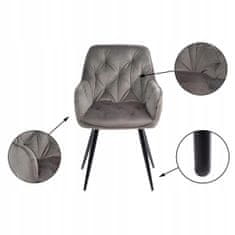 ModernHome Prošívaná Židle Hana Black Dark Gray
