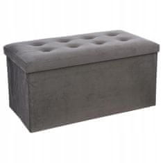 ModernHome Pouf Prošívaný Adaline Grey 76X38 Cm