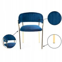 ModernHome Židle Rarity Gold Navy Blue