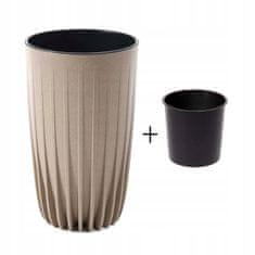 ModernHome Pot Stripped Tall Eco Coffee Latte 30Xv51 Cm