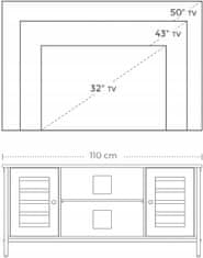 ModernHome Televizní Stolek Rtv Prostorný 1110 Cm Loft