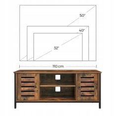 ModernHome Televizní Stolek Rtv Prostorný 1110 Cm Loft