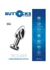 Toyjoy ToyJoy Buttocks The Glider Vibrating Metal Buttplug Medium Silver anální kolík