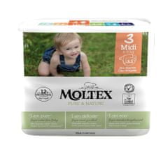 MOLTEX 4x Pure&Nature Pleny jednorázové 3 Midi (4-9 kg) 33 ks - ECONOMY PACK