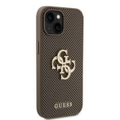 Guess hard obal na iPhone 15 6.1" Taupe 4G Glitter Metal Logo