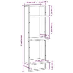 Vidaxl 3patrová nástěnná police hnědý dub 30 x 25 x 100 cm kompozit