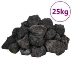 Greatstore Sopečné kameny 25 kg černé 3–5 cm