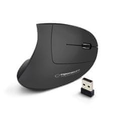 Northix Vertikální počítačová myš - optický senzor - bezdrátová 
