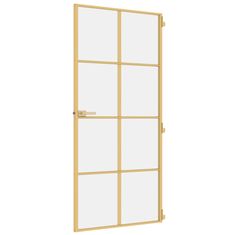 Greatstore Interiérové dveře úzké zlaté 93x201,5 cm tvrzené sklo a hliník