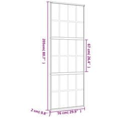 Vidaxl Posuvné dveře zlaté 76 x 205 cm čiré ESG sklo a hliník