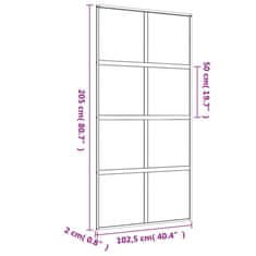 Vidaxl Posuvné dveře zlaté 102,5 x 205 cm čiré ESG sklo a hliník