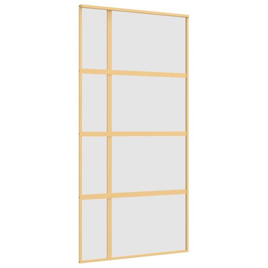 Vidaxl Posuvné dveře zlaté 102,5 x 205 cm mléčné ESG sklo a hliník