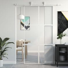 Greatstore Posuvné dveře bílé 102,5 x 205 cm tvrzené sklo a hliník