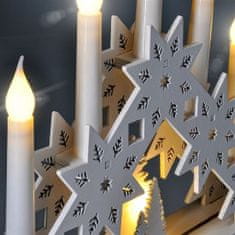 Solight LED vánoční svícen s hvězdami, 30cm, 5x LED, 2x AA - rozbaleno