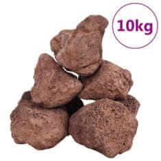 Greatstore Sopečné kameny 10 kg červené 10–30 cm