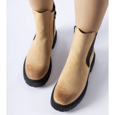 Béžové zateplené matné boty Piedalue velikost 40