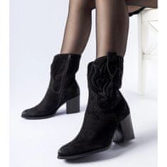 Černé semišové kovbojské boty Karino velikost 40