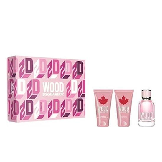 Dsquared² Wood For Her - EDT 50 ml + sprchový gel 50 ml + tělové mléko 50 ml