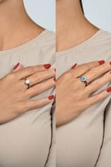 Brilio Silver Elegantní stříbrný prsten s opálem a zirkony RI106W (Obvod 52 mm)