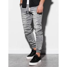 OMBRE Pánské džíny joggers P551 šedé MDN5452 L