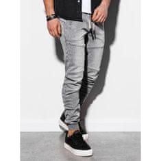 OMBRE Pánské džíny joggers P551 šedé MDN5452 L