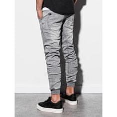 OMBRE Pánské džíny joggers P551 šedé MDN5452 L