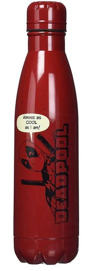 CurePink Nerezová outdoor láhev na pití Marvel|Deadpool: Peek-a-Boo (objem 500 ml)