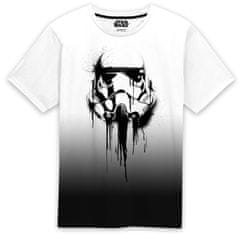 CurePink Pánské tričko Star Wars|Hvězdné války: Stormtrooper Ink (S) bílý polyester