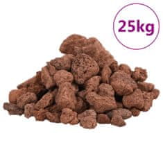 Vidaxl Sopečné kameny 25 kg červené 1–2 cm