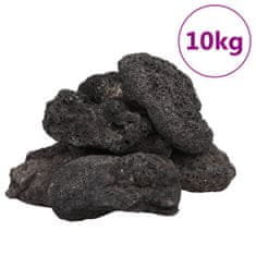 Greatstore Sopečné kameny 10 kg černé 10–30 cm